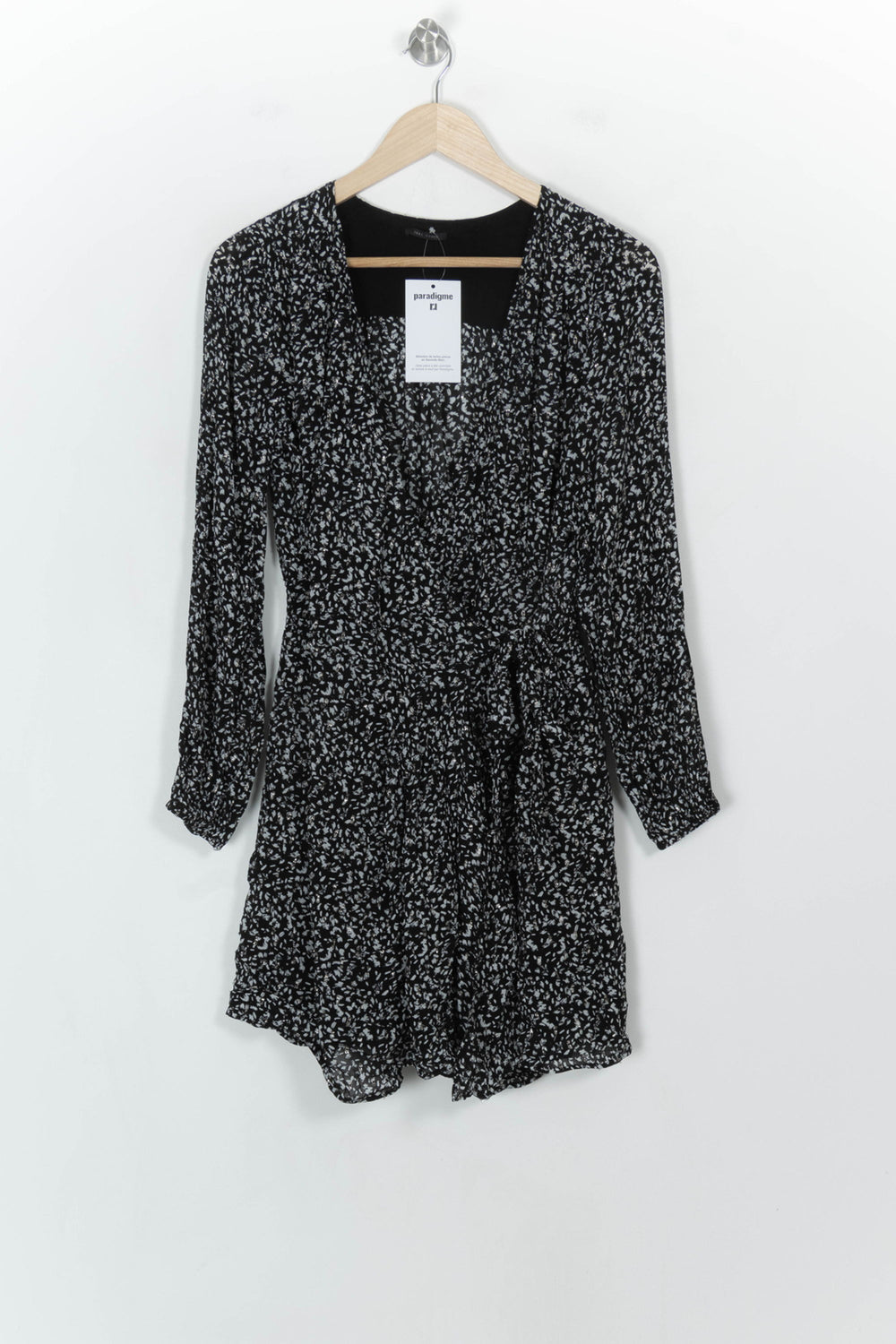 Robe Portefeuille Noire et Blanche - Taille L/40 de la marque IKKS | PARAD118797 - Vendu par Paradigme - Image 2