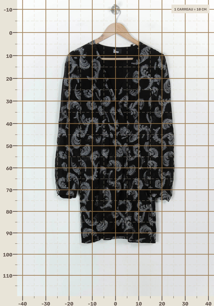 Robe Portefeuille Noire et Grise - Taille L/40 de la marque The Kooples | PARAD118798 - Vendu par Paradigme - Image 4
