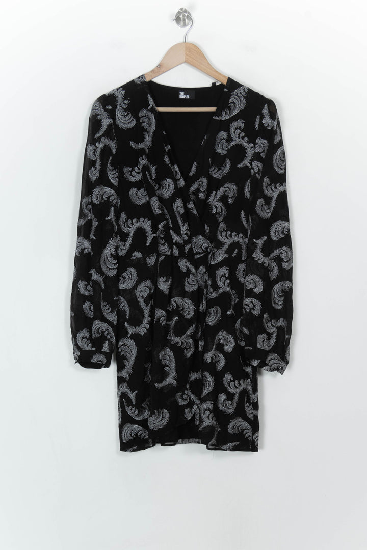 Robe Portefeuille Noire et Grise - Taille L/40 de la marque The Kooples | PARAD118798 - Vendu par Paradigme - Image 2