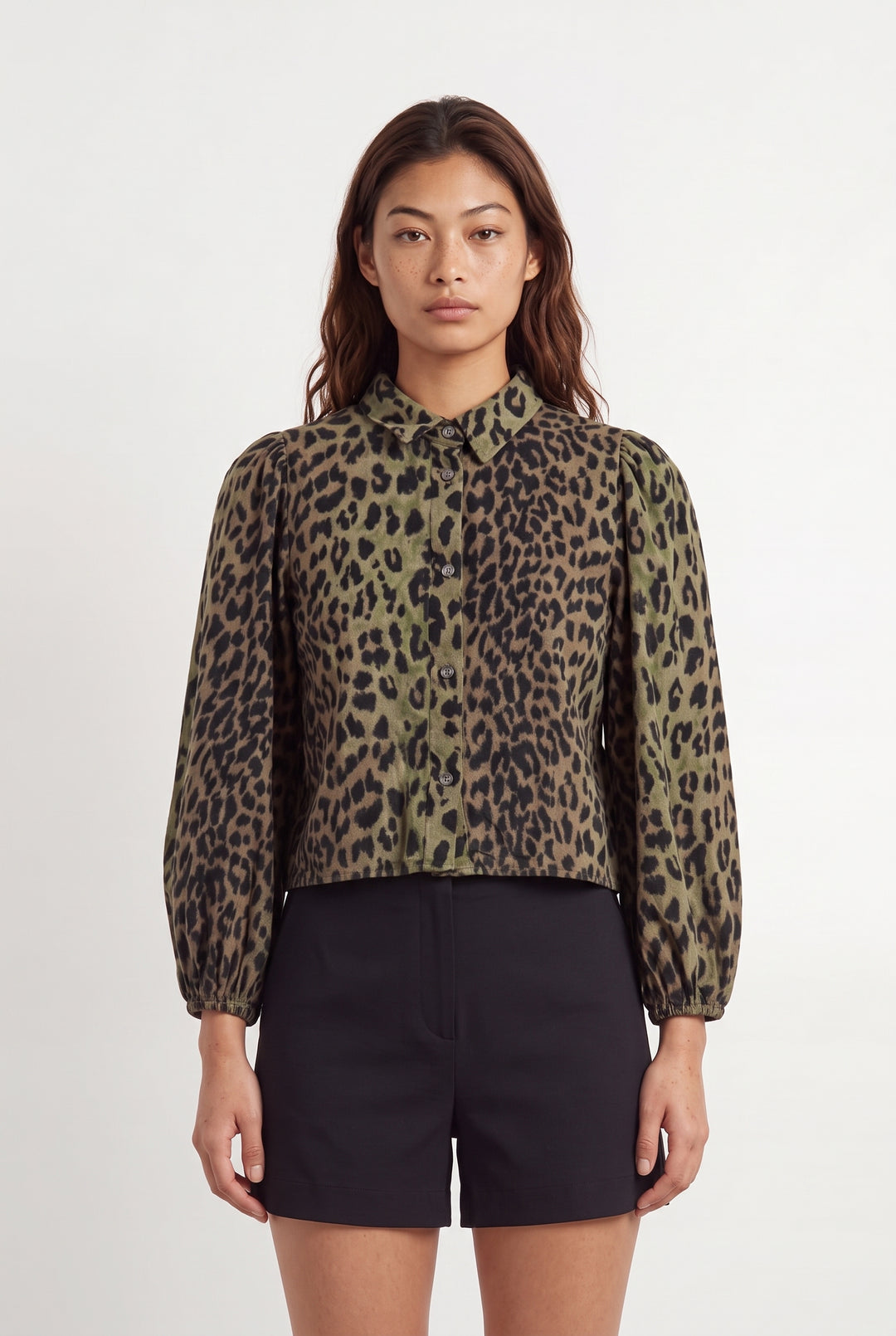 Chemise Léopard Marron et Noir - Taille M/38 de la marque Bellerose | PARAD118800 - Vendu par Paradigme - Image 1