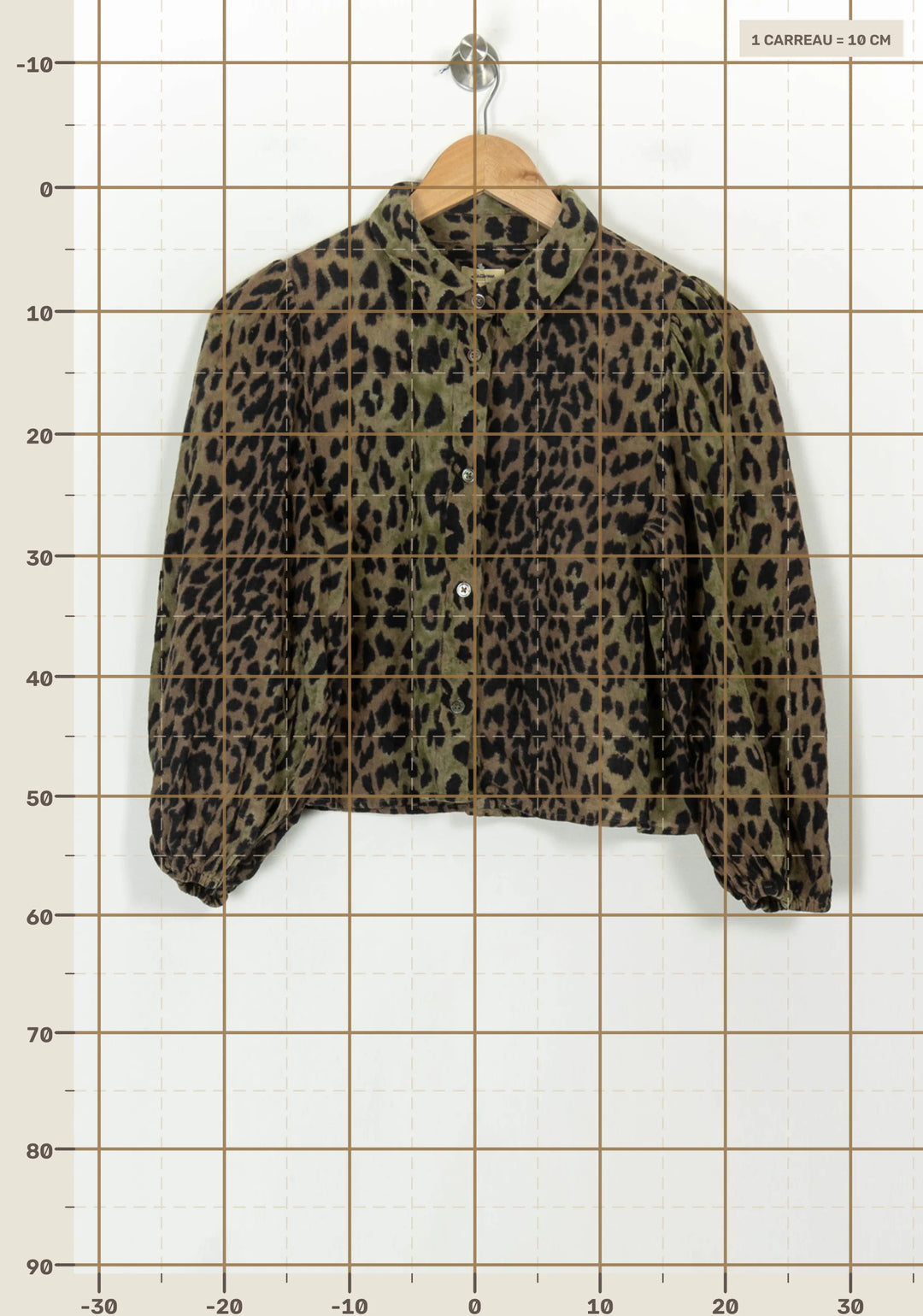 Chemise Léopard Marron et Noir - Taille M/38 de la marque Bellerose | PARAD118800 - Vendu par Paradigme - Image 4