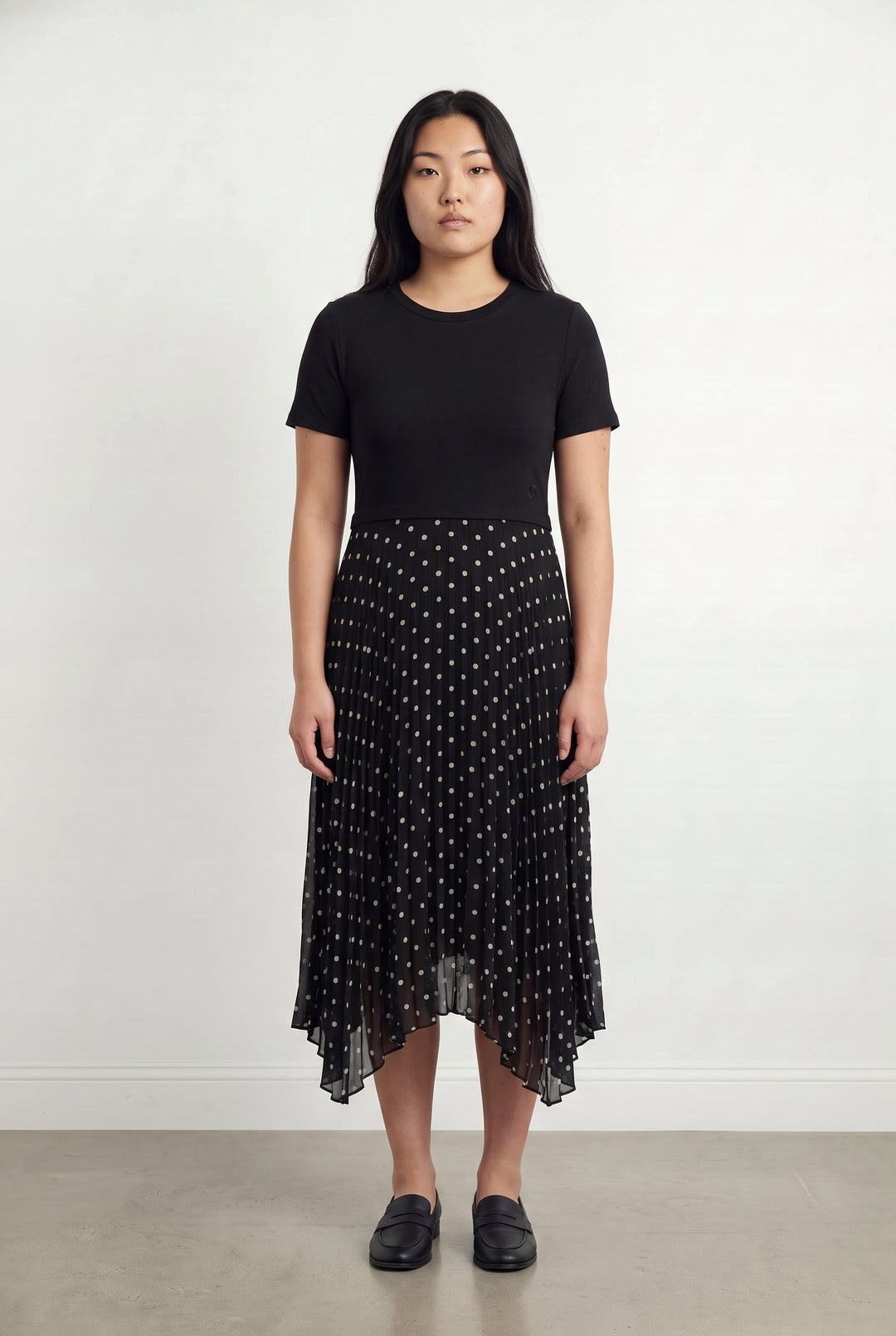 Robe Longue Noire à Pois Blancs - Taille L/40 de la marque Claudie Pierlot | PARAD118802 - Vendu par Paradigme - Image 1