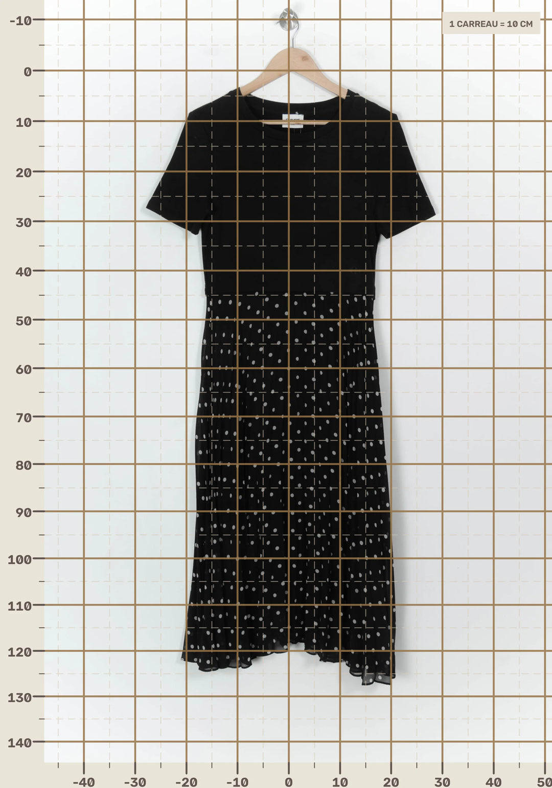 Robe Longue Noire à Pois Blancs - Taille L/40 de la marque Claudie Pierlot | PARAD118802 - Vendu par Paradigme - Image 4