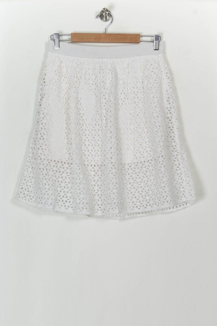 Jupe Brodée Blanche - Taille L/40 de la marque Comptoir des Cotonniers | PARAD118803 - Vendu par Paradigme - Image 5