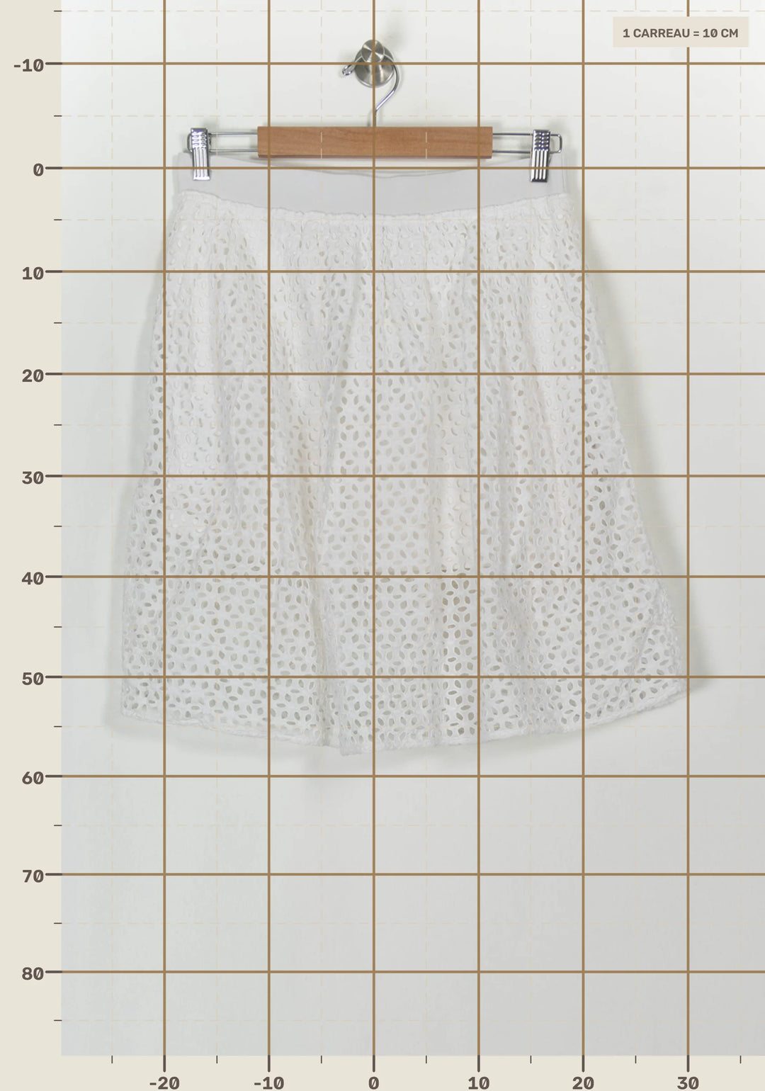 Jupe Brodée Blanche - Taille L/40 de la marque Comptoir des Cotonniers | PARAD118803 - Vendu par Paradigme - Image 4