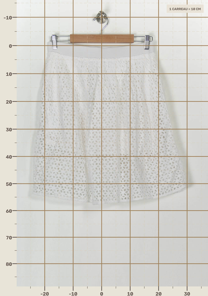 Jupe Brodée Blanche - Taille L/40 de la marque Comptoir des Cotonniers | PARAD118803 - Vendu par Paradigme - Image 4