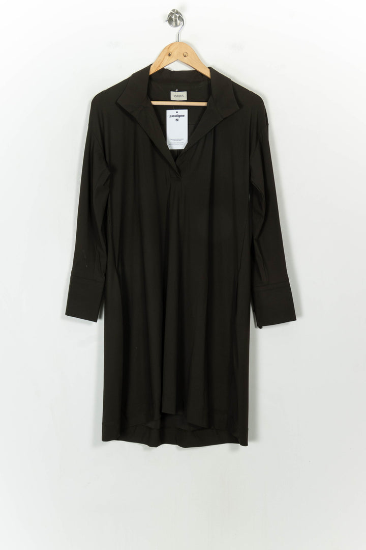 Robe Courte Verte - Taille S/36 de la marque Indies | PARAD118809 - Vendu par Paradigme - Image 2