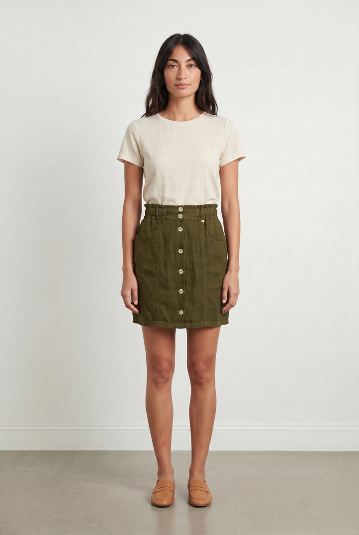Jupe Boutonnée Verte - Taille S/36 de la marque One Step | PARAD118810 - Vendu par Paradigme - Image 1