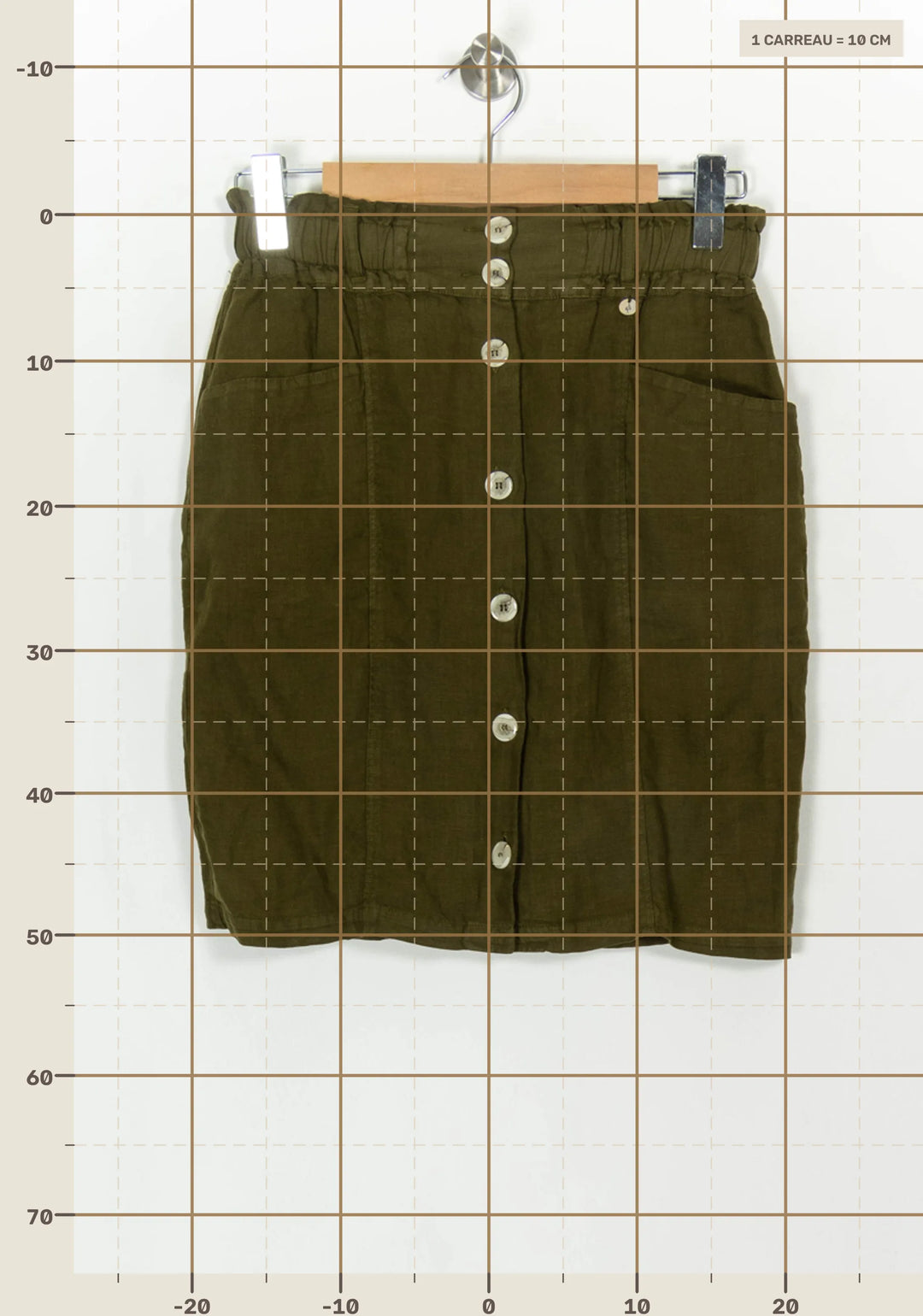 Jupe Boutonnée Verte - Taille S/36 de la marque One Step | PARAD118810 - Vendu par Paradigme - Image 4