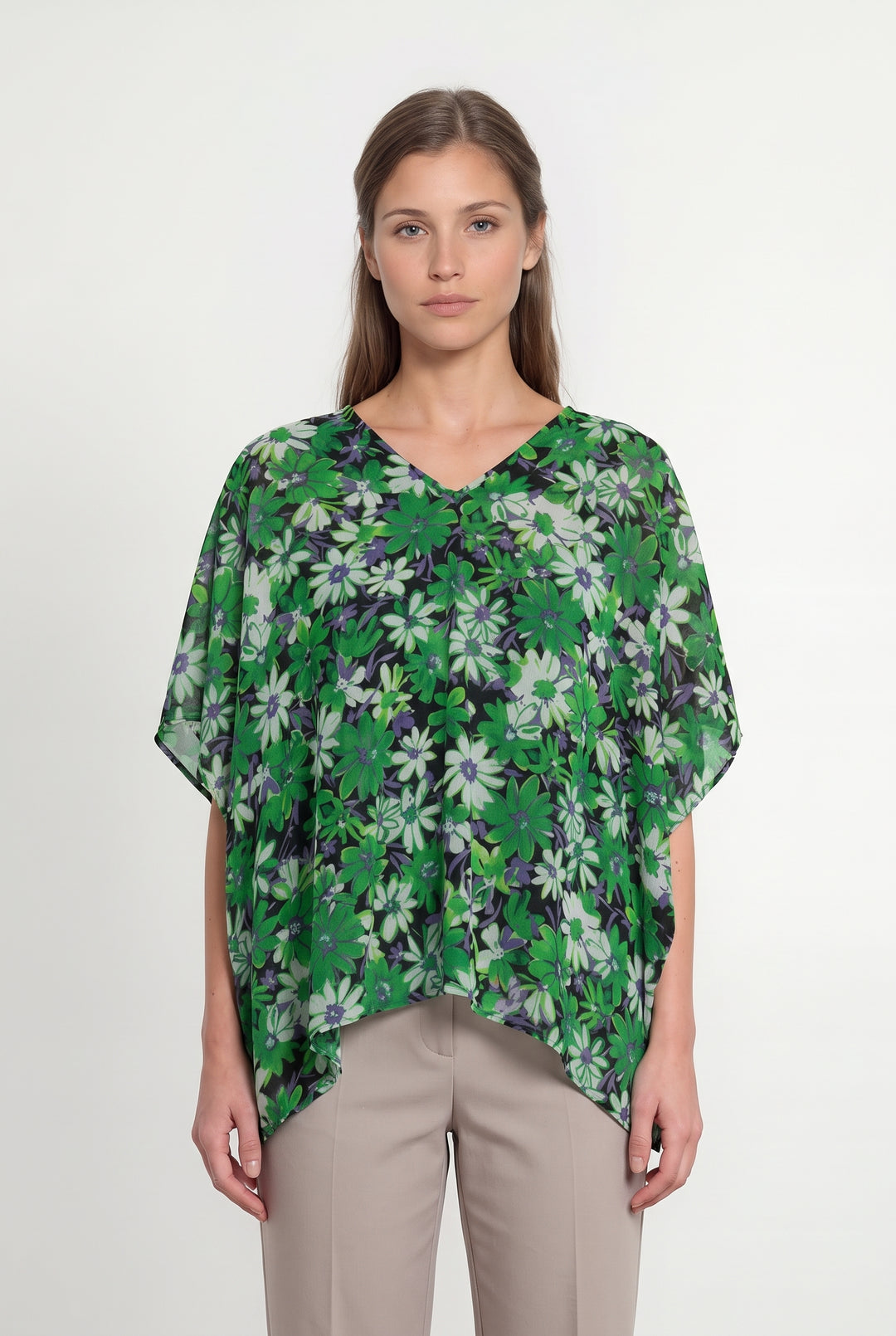 Blouse Verte et Noire - Taille S/36 de la marque Indies | PARAD118814 - Vendu par Paradigme - Image 1