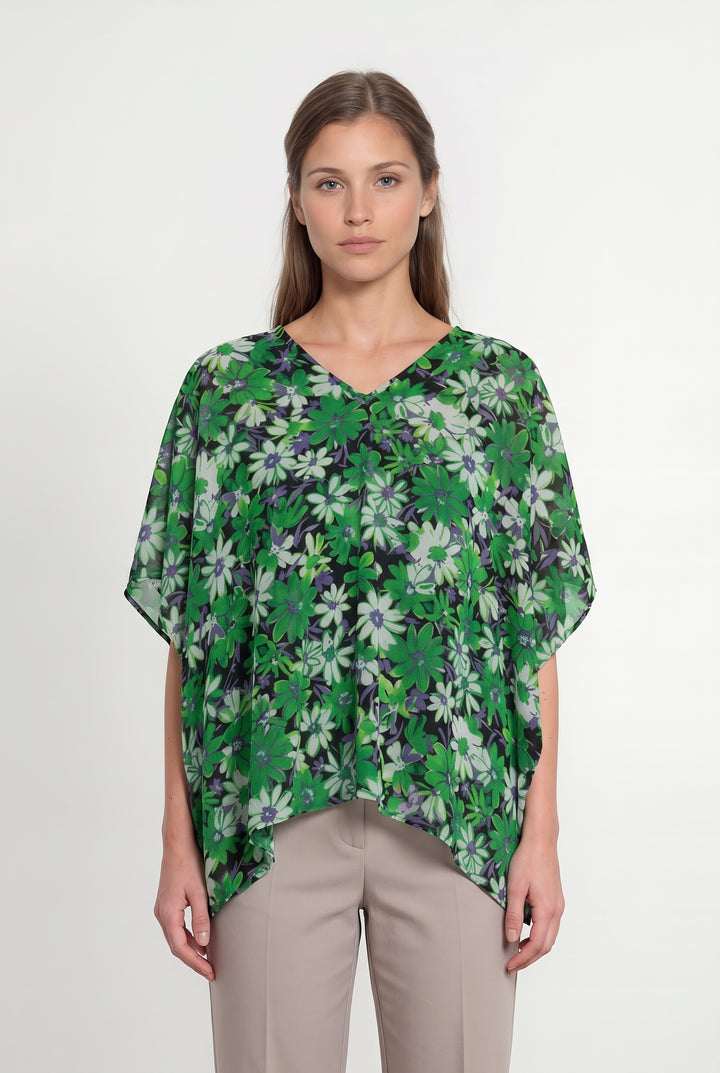 Blouse Verte et Noire - Taille S/36 de la marque Indies | PARAD118814 - Vendu par Paradigme - Image 1