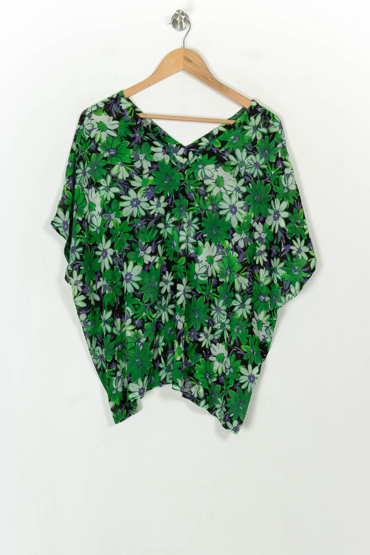 Blouse Verte et Noire - Taille S/36 de la marque Indies | PARAD118814 - Vendu par Paradigme - Image 2