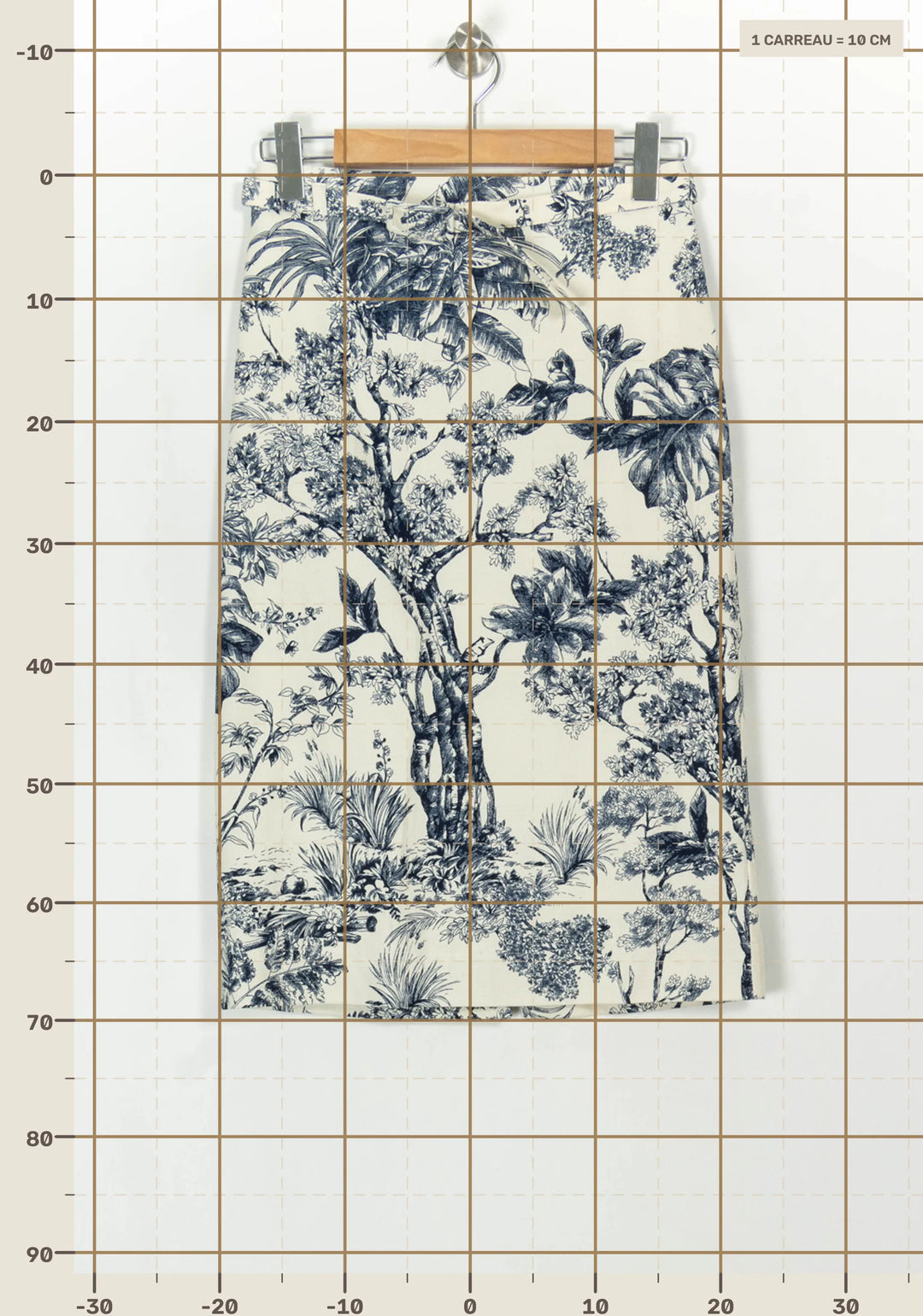 Jupe Droite Blanc et Bleu - Taille S/36 de la marque Caroll | PARAD118815 - Vendu par Paradigme - Image 4