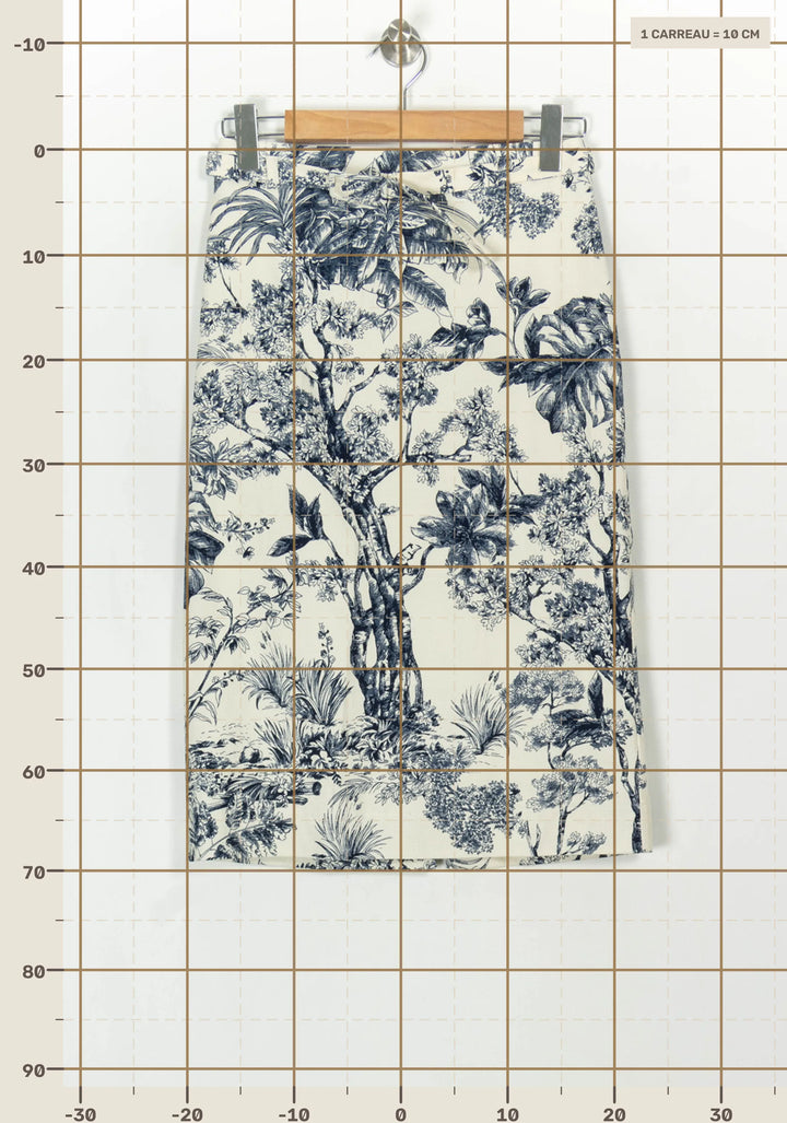 Jupe Droite Blanc et Bleu - Taille S/36 de la marque Caroll | PARAD118815 - Vendu par Paradigme - Image 4