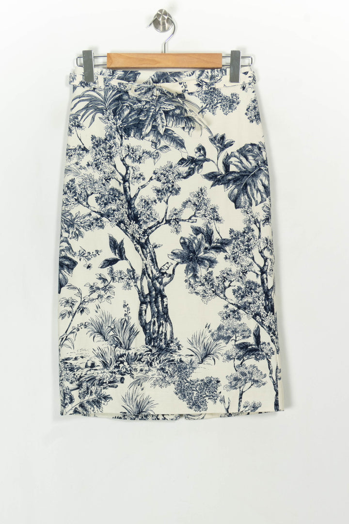 Jupe Droite Blanc et Bleu - Taille S/36 de la marque Caroll | PARAD118815 - Vendu par Paradigme - Image 2
