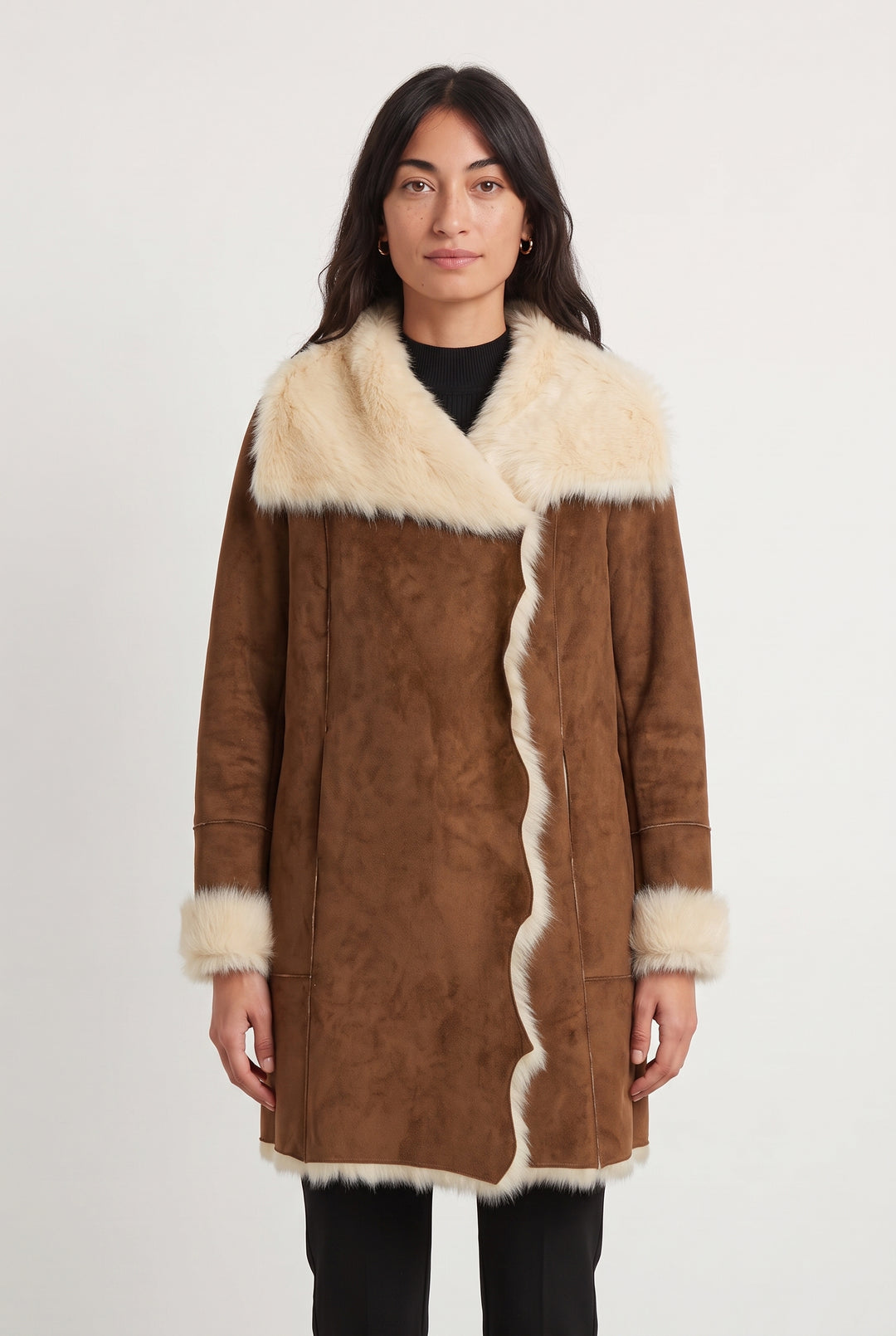 Manteau Marron et Beige - Taille M/38 de la marque Derhy | PARAD118817 - Vendu par Paradigme - Image 1