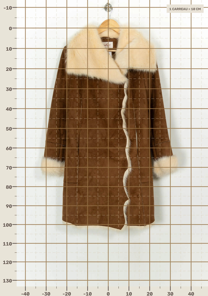 Manteau Marron et Beige - Taille M/38 de la marque Derhy | PARAD118817 - Vendu par Paradigme - Image 4