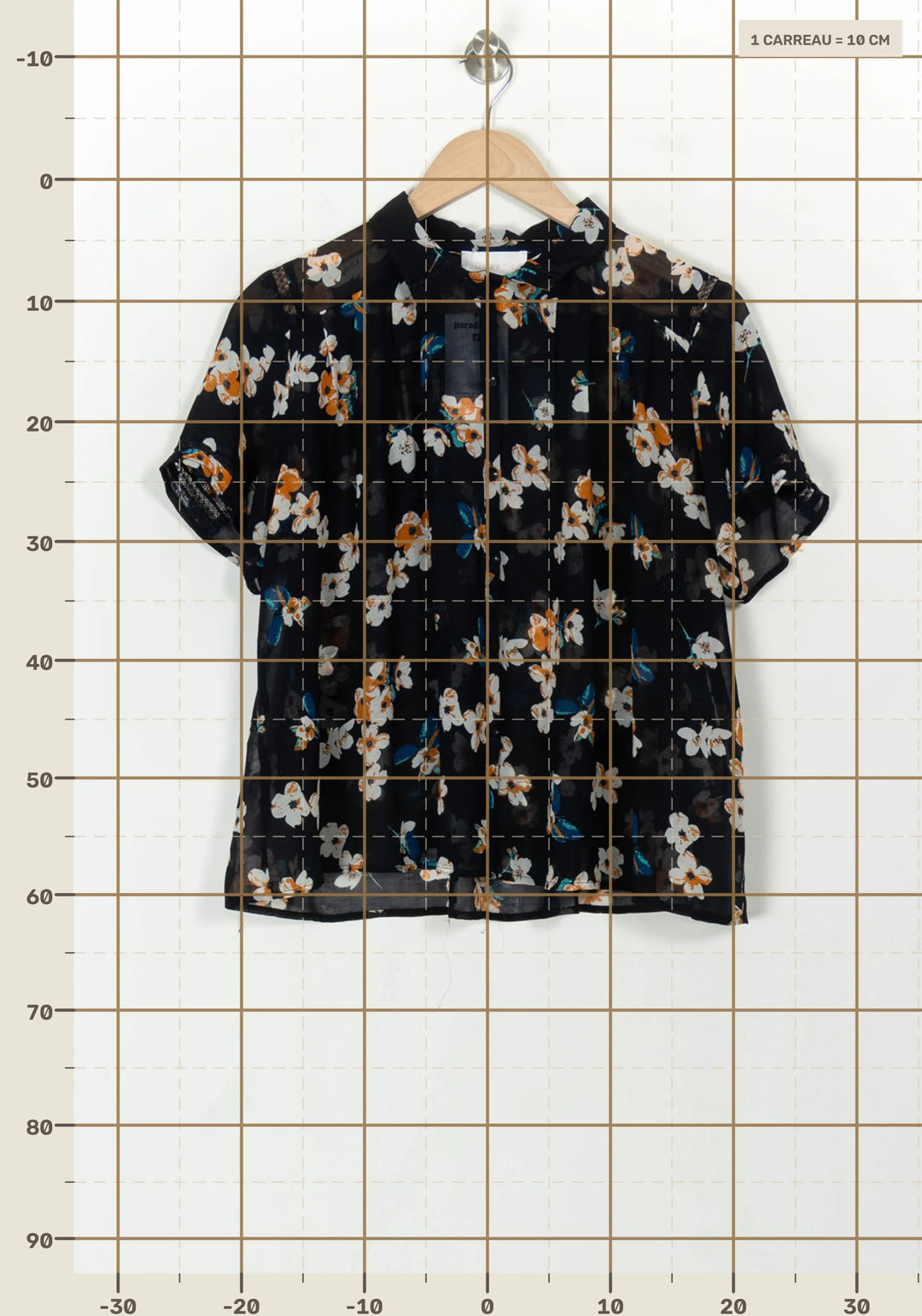 Blouse Noire et Fleurie - Taille S/36 de la marque Grace &amp; Mila | PARAD118822 - Vendu par Paradigme - Image 4
