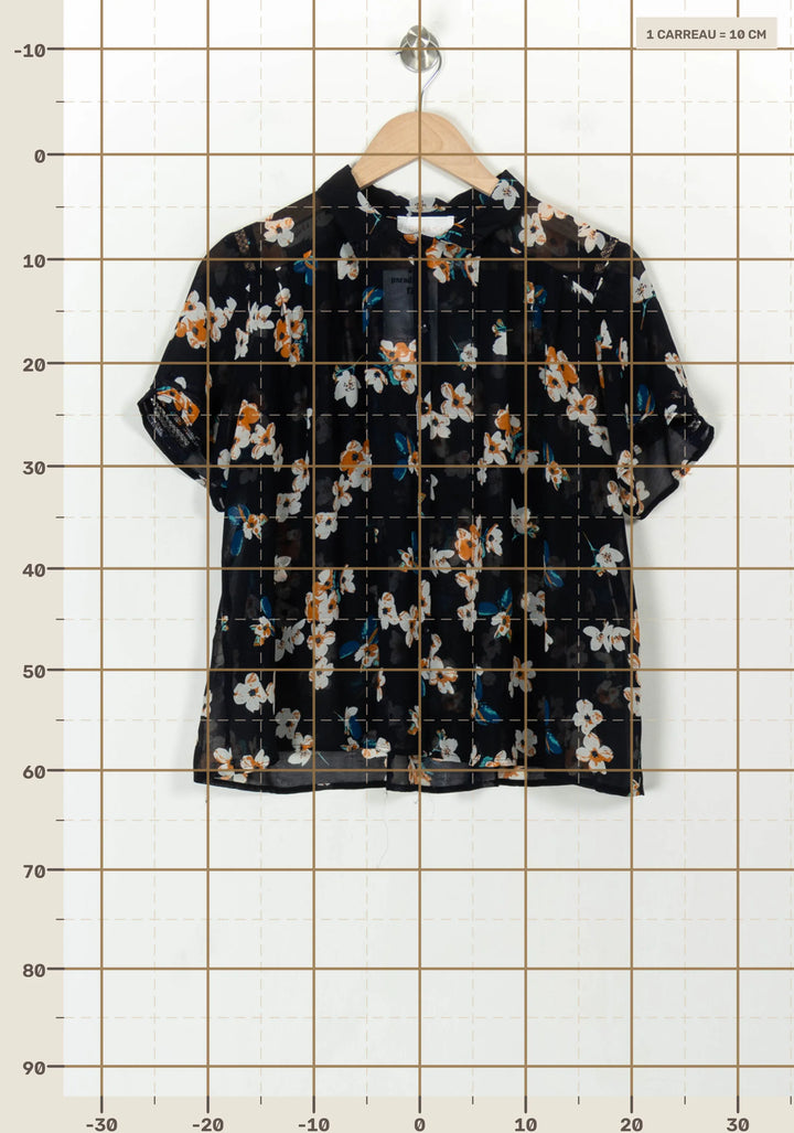 Blouse Noire et Fleurie - Taille S/36 de la marque Grace &amp; Mila | PARAD118822 - Vendu par Paradigme - Image 4