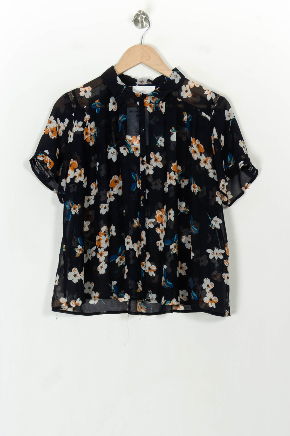 Blouse Noire et Fleurie - Taille S/36 de la marque Grace & Mila | PARAD118822 - Vendu par Paradigme - Image 2