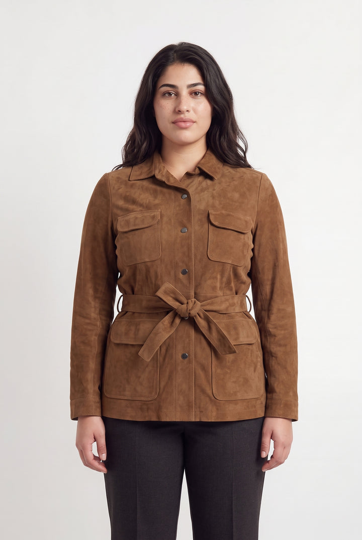 Veste Ceinturée Marron - Taille XL/42 de la marque Caroll | PARAD118824 - Vendu par Paradigme - Image 1