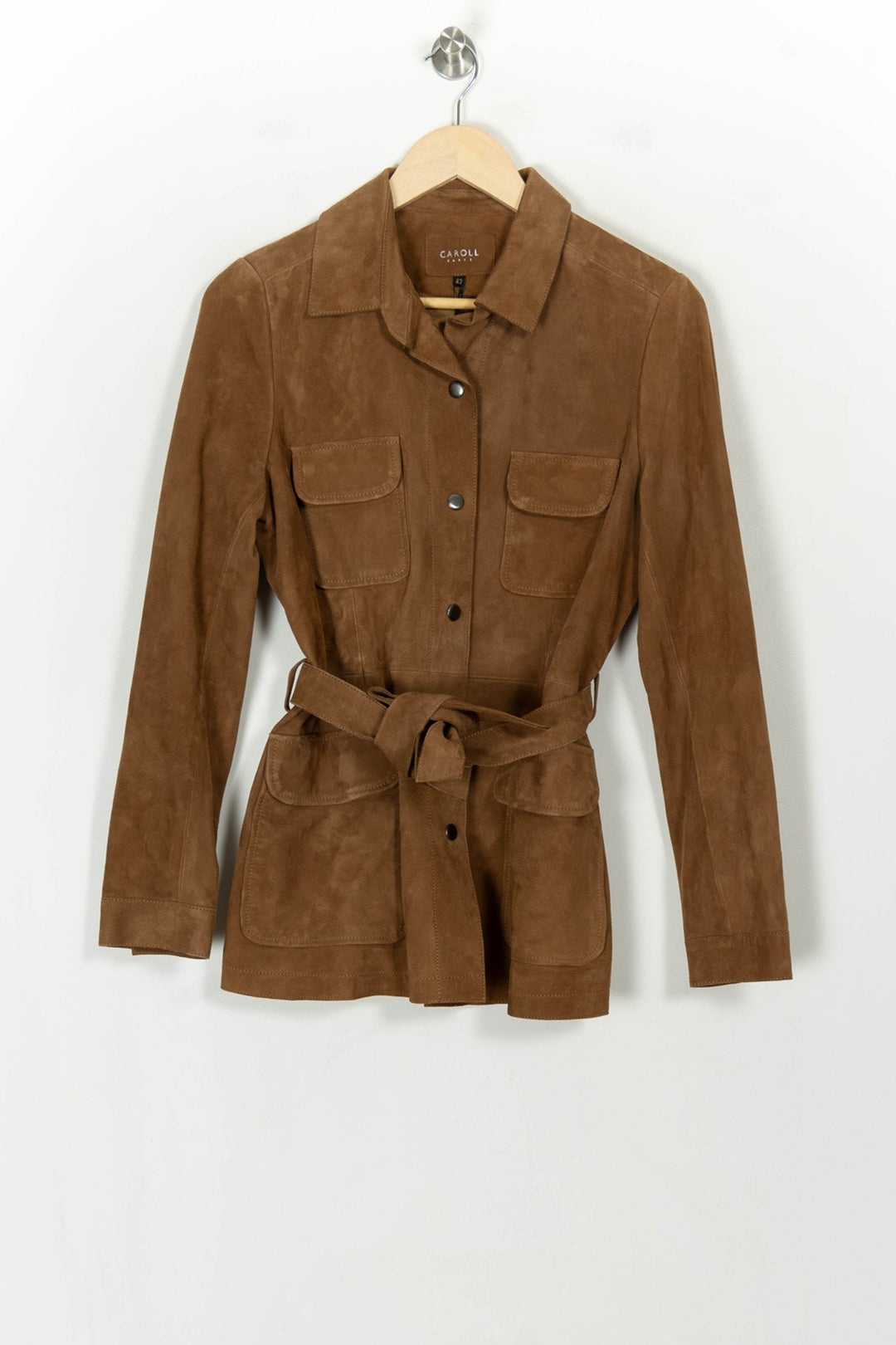 Veste Ceinturée Marron - Taille XL/42 de la marque Caroll | PARAD118824 - Vendu par Paradigme - Image 2