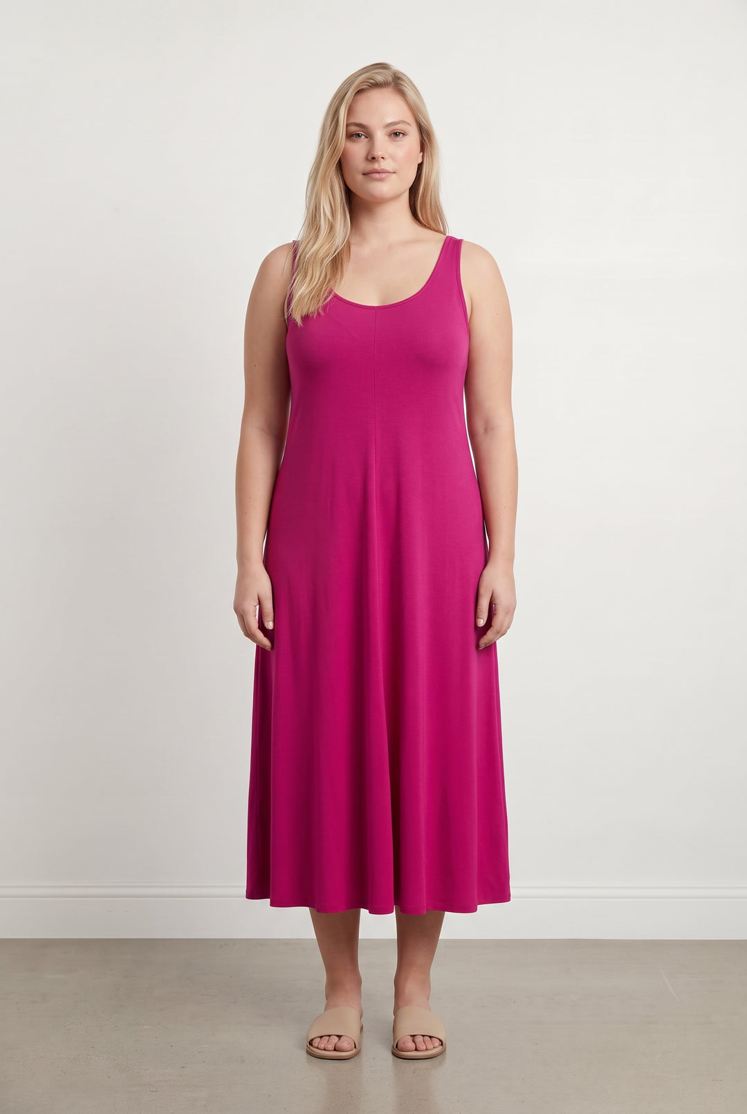 Robe Longue Rose - Taille XXL/44 de la marque Indies | PARAD118828 - Vendu par Paradigme - Image 1