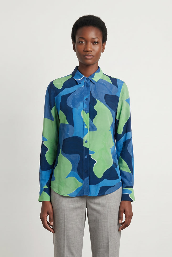 Chemise Bleu et Verte - Taille S/36 de la marque Soi Paris | PARAD118832 - Vendu par Paradigme - Image 1