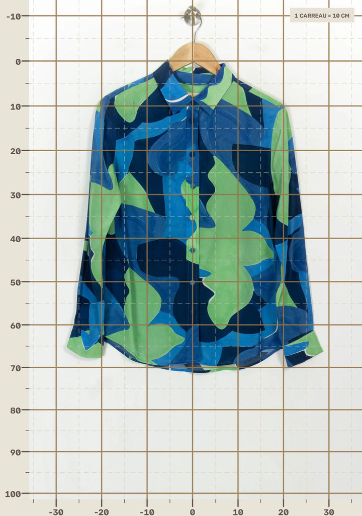 Chemise Bleu et Verte - Taille S/36 de la marque Soi Paris | PARAD118832 - Vendu par Paradigme - Image 4