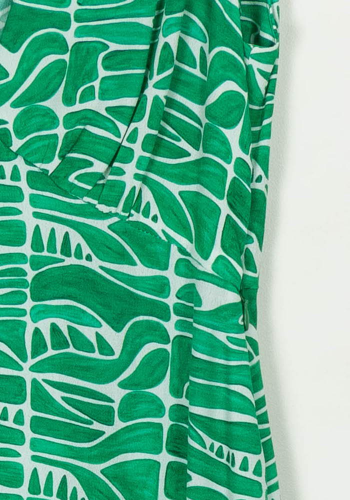 Robe Longue Verte et Blanche - Taille XS/34 de la marque Soi Paris | PARAD118833 - Vendu par Paradigme - Image 3