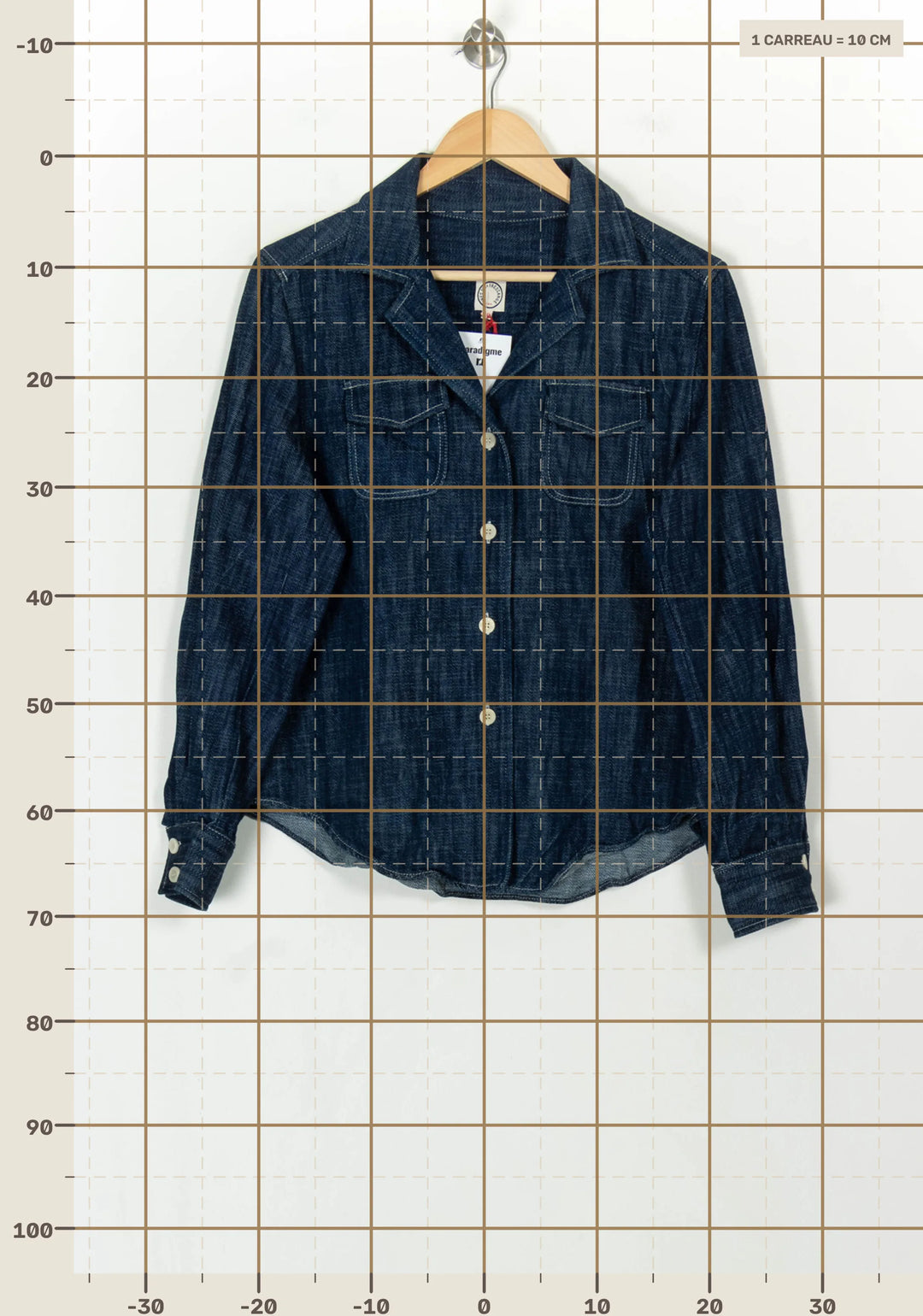 Chemise en Jean Bleue - Taille L/40 de la marque Ines de la Fressange Paris | PARAD118836 - Vendu par Paradigme - Image 4