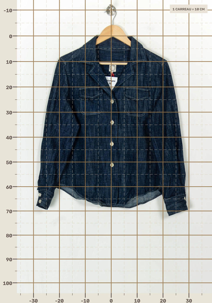 Chemise en Jean Bleue - Taille L/40 de la marque Ines de la Fressange Paris | PARAD118836 - Vendu par Paradigme - Image 4