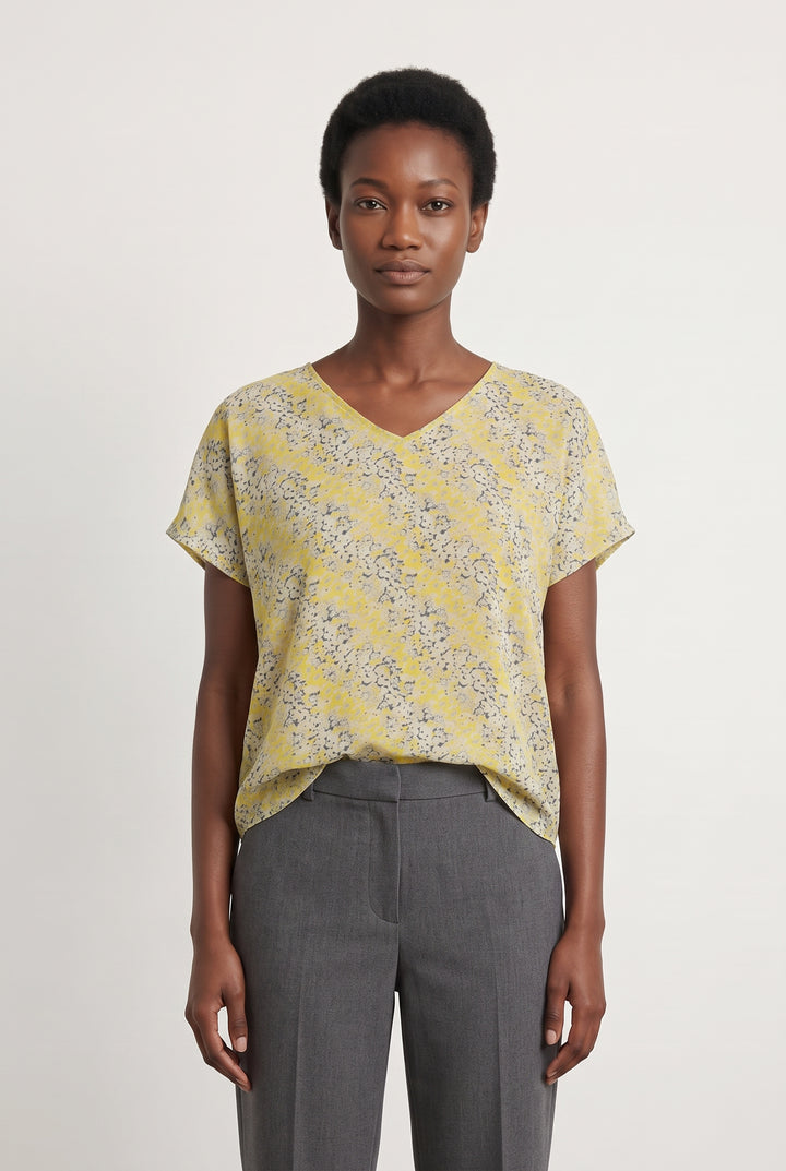 Blouse Jaune et Bleu - Taille M/38 de la marque Caroll | PARAD118839 - Vendu par Paradigme - Image 1