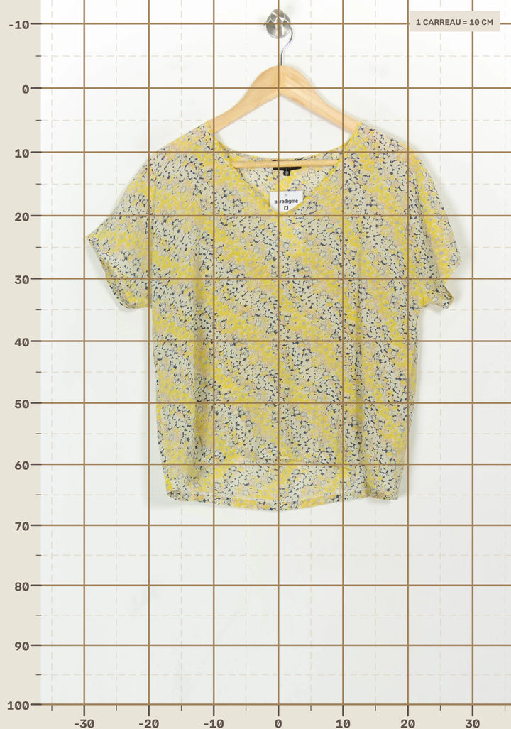 Blouse Jaune et Bleu - Taille M/38 de la marque Caroll | PARAD118839 - Vendu par Paradigme - Image 4