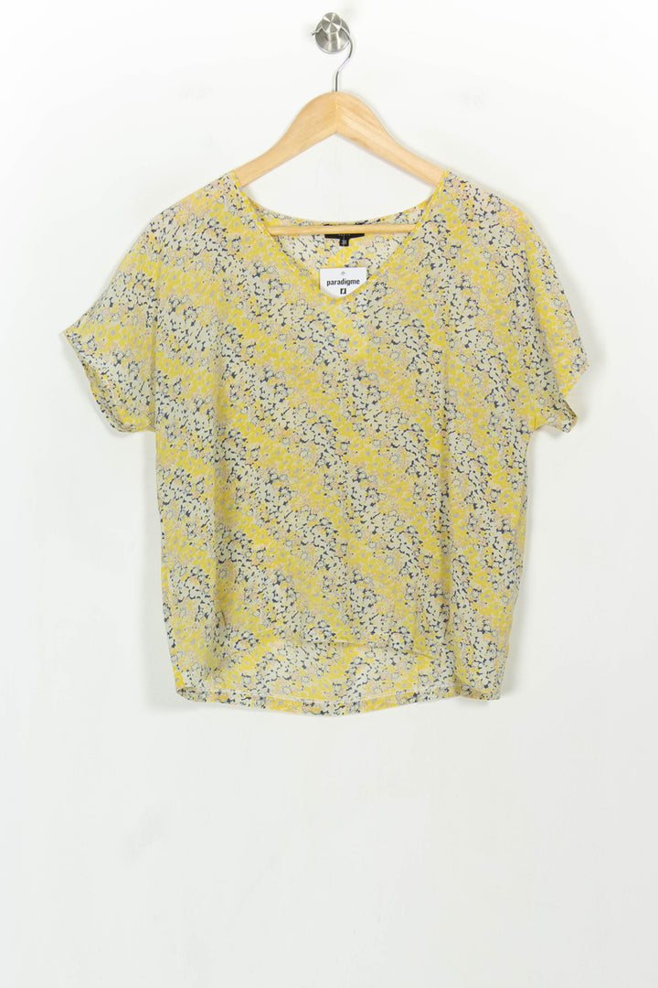 Blouse Jaune et Bleu - Taille M/38 de la marque Caroll | PARAD118839 - Vendu par Paradigme - Image 2