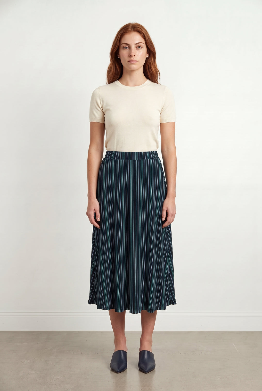Jupe Plissée Bleu et Noir - Taille S/36 de la marque La Fée Maraboutée | PARAD118842 - Vendu par Paradigme - Image 1