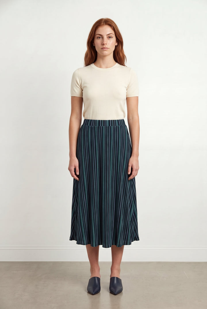 Jupe Plissée Bleu et Noir - Taille S/36 de la marque La Fée Maraboutée | PARAD118842 - Vendu par Paradigme - Image 1