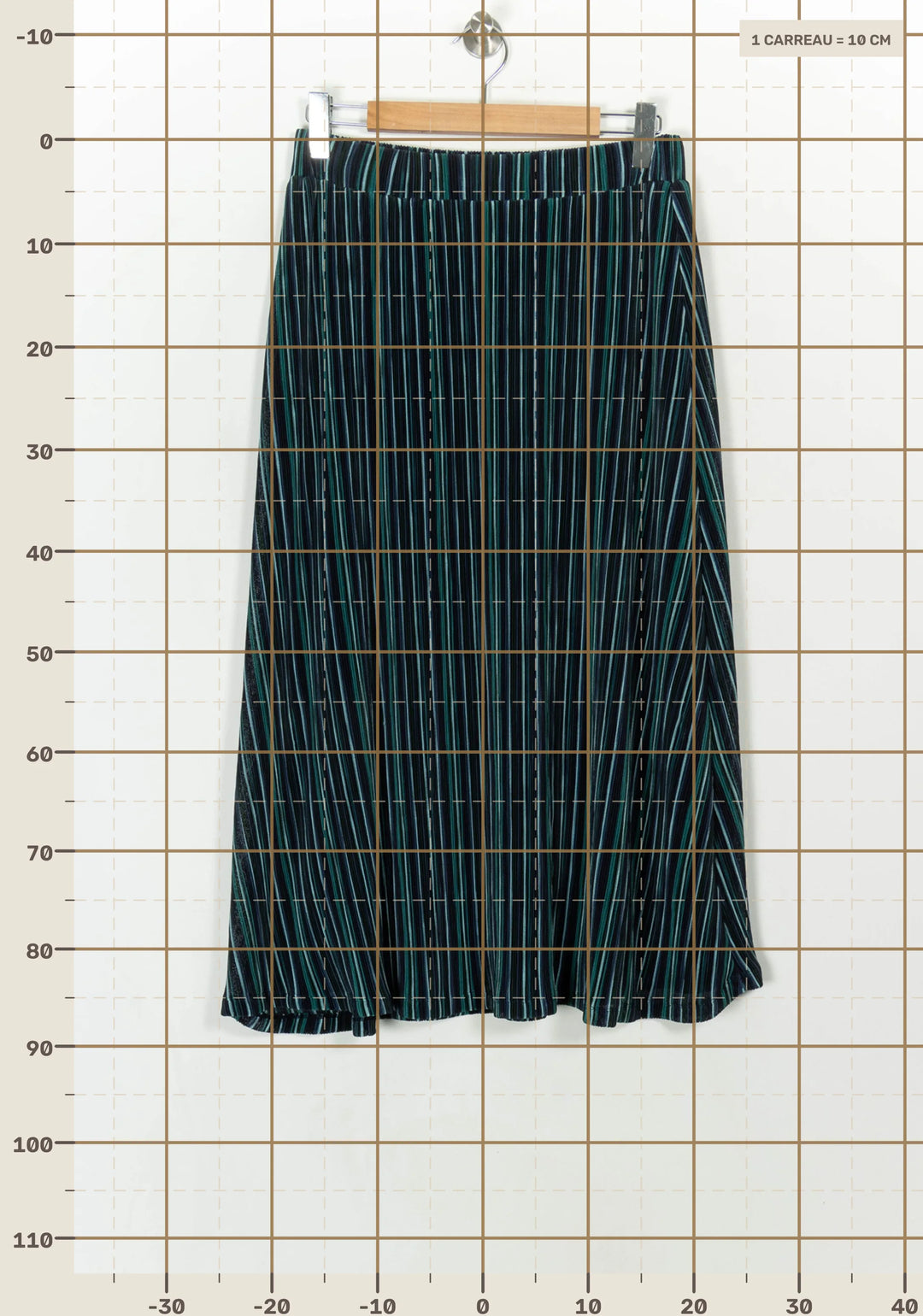Jupe Plissée Bleu et Noir - Taille S/36 de la marque La Fée Maraboutée | PARAD118842 - Vendu par Paradigme - Image 4