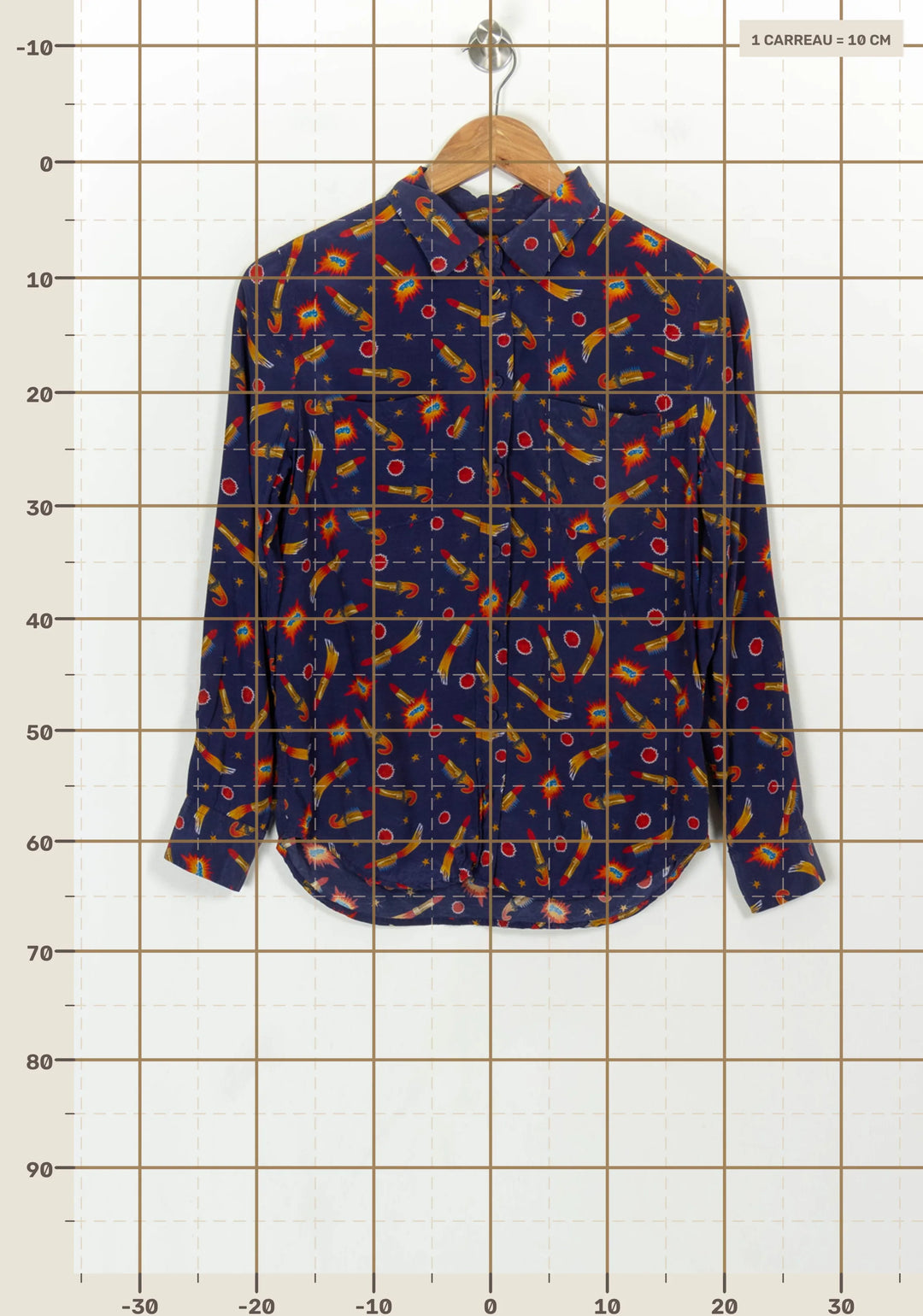 Chemise à motifs violette et jaune - Taille S/36 de la marque Soi Paris | PARAD118848 - Vendu par Paradigme - Image 4