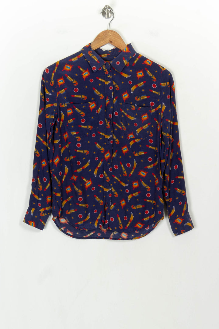 Chemise à motifs violette et jaune - Taille S/36 de la marque Soi Paris | PARAD118848 - Vendu par Paradigme - Image 2
