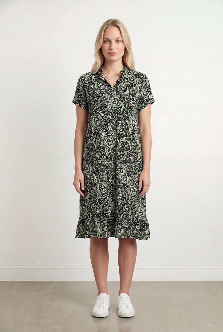 Robe Midi Noire et Verte - Taille L/40 de la marque IKKS | PARAD118849 - Vendu par Paradigme - Image 1