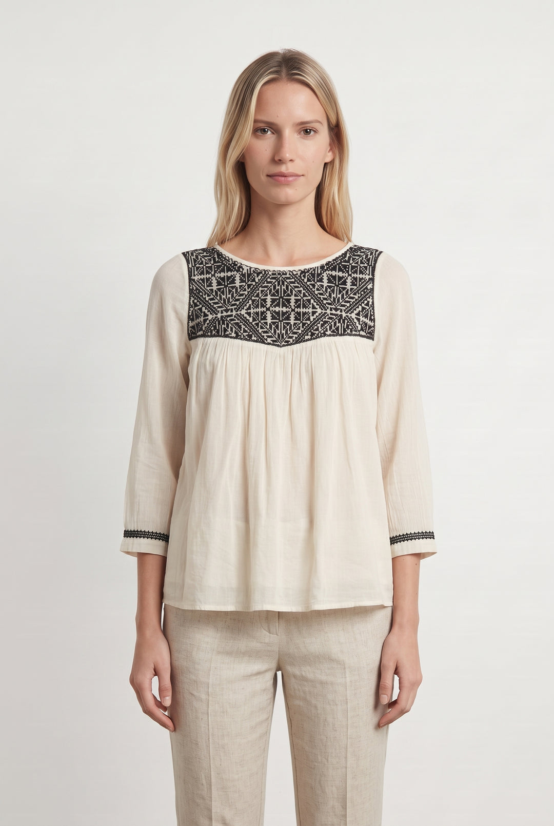 Blouse Blanche et Noire - Taille M/38 de la marque ba&amp;sh | PARAD118854 - Vendu par Paradigme - Image 1