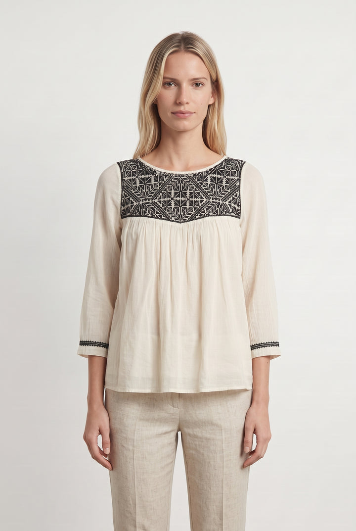Blouse Blanche et Noire - Taille M/38 de la marque ba&amp;sh | PARAD118854 - Vendu par Paradigme - Image 1