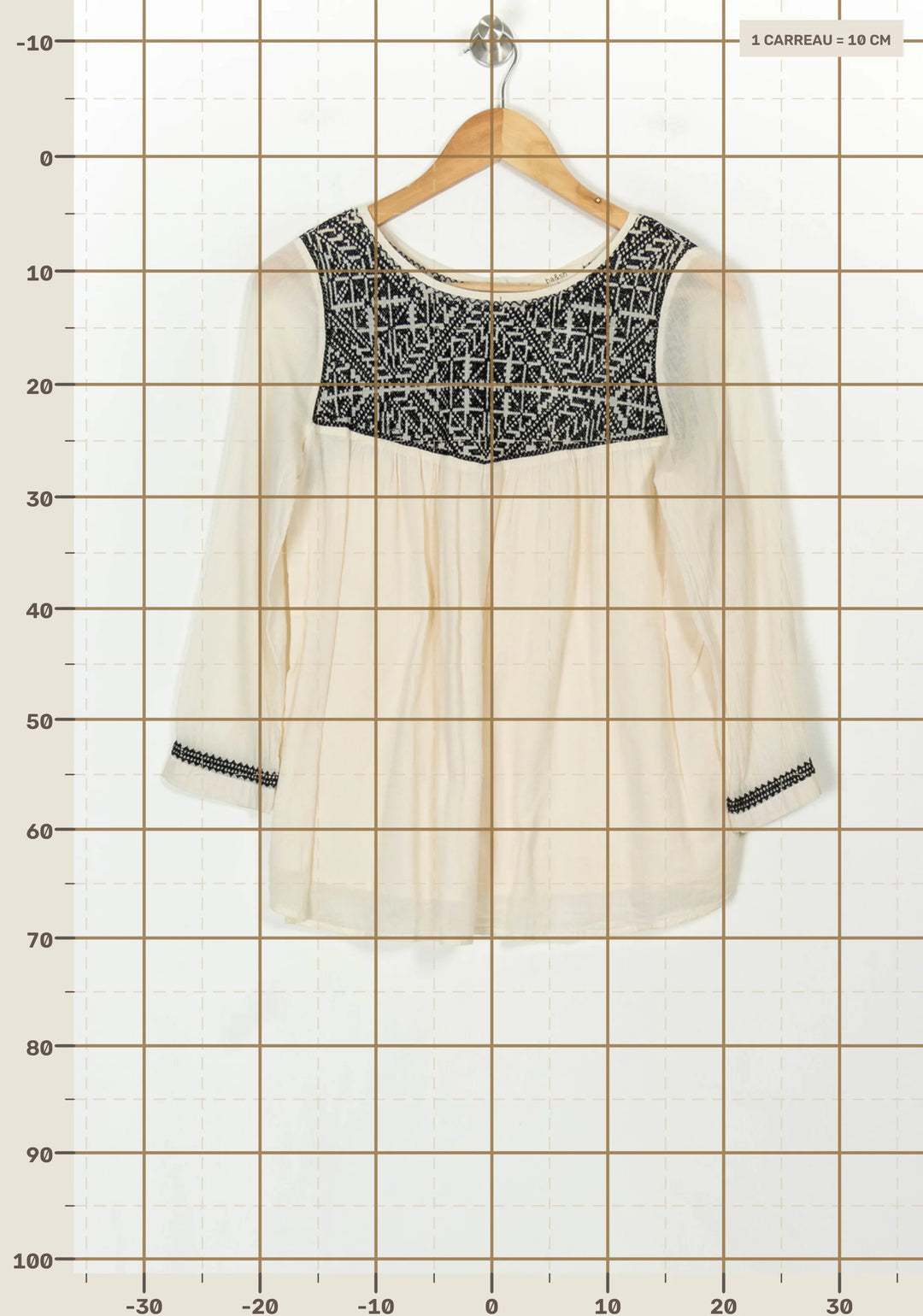 Blouse Blanche et Noire - Taille M/38 de la marque ba&amp;sh | PARAD118854 - Vendu par Paradigme - Image 4