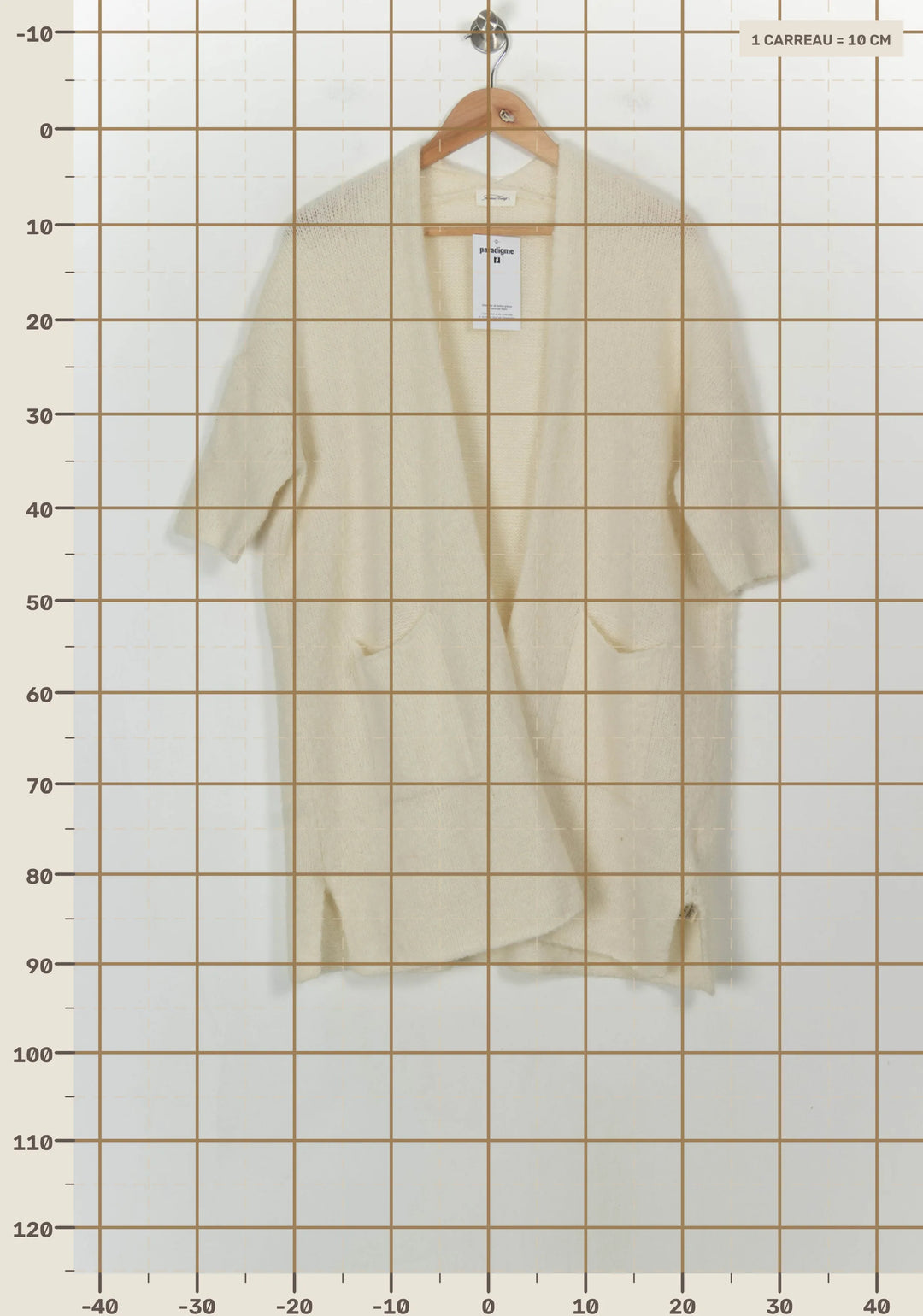 Cardigan Blanc - Taille S/36 de la marque American Vintage | PARAD118868 - Vendu par Paradigme - Image 4