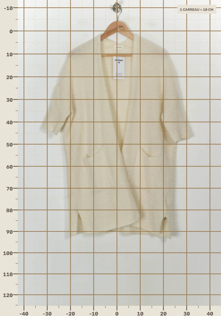 Cardigan Blanc - Taille S/36 de la marque American Vintage | PARAD118868 - Vendu par Paradigme - Image 4