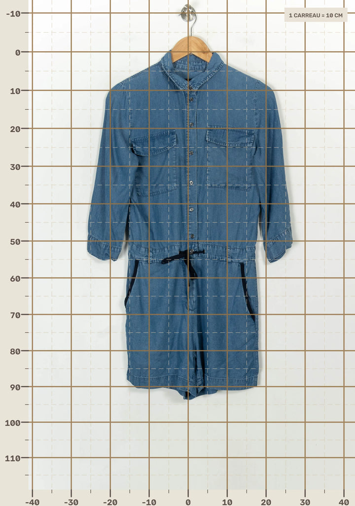 Combishort Bleu - Taille S/36 de la marque Maison 123 | PARAD118870 - Vendu par Paradigme - Image 4
