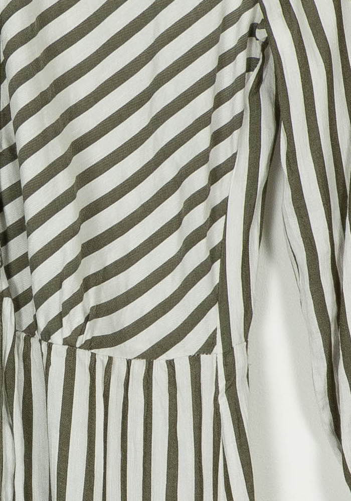Robe Chemise Rayée Verte et Blanche - Taille S/36 de la marque Caroll | PARAD118871 - Vendu par Paradigme - Image 3