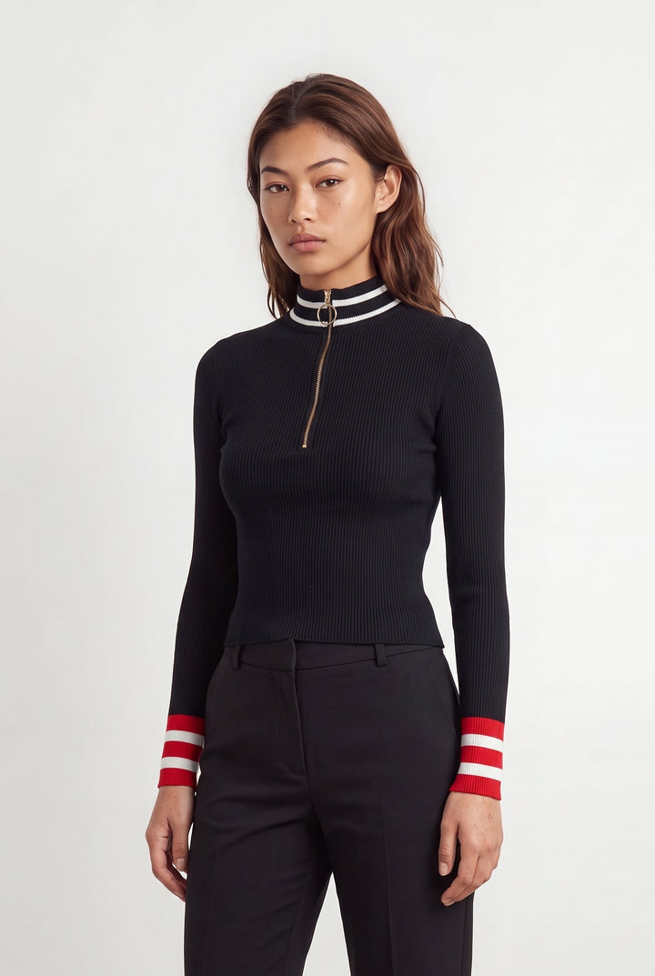 Pull Bleu et Rouge - Taille S/36 de la marque Maje | PARAD118879 - Vendu par Paradigme - Image 1