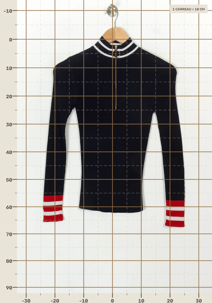 Pull Bleu et Rouge - Taille S/36 de la marque Maje | PARAD118879 - Vendu par Paradigme - Image 4